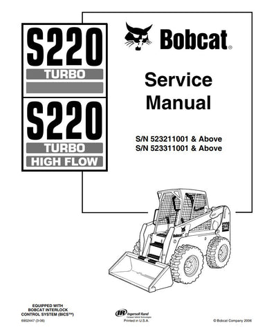 Enhance your maintenance capabilities with the BOBCAT S220 Service Manual (Part Numbers: 523211001, 523311001 & UP, 6902447). This comprehensive PDF file provides detailed instructions, diagrams, and troubleshooting tips specifically designed for the BOBCAT S220 model. Whether you're a seasoned technician or a DIY enthusiast, this manual will empower you to perform repairs and maintenance with confidence, ensuring your equipment operates at peak performance. Don't miss out on the opportunity to extend the l