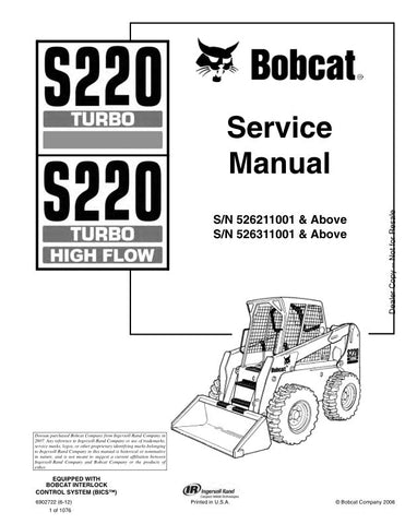 Unlock the full potential of your BOBCAT S220 with the comprehensive Service Manual (Part No. 6902722). This PDF file is an essential resource for maintenance and repair, providing detailed diagrams, troubleshooting tips, and step-by-step instructions tailored for models 526211001, 526311001, and up. Ensure your equipment runs smoothly and efficiently, saving you time and money on repairs. Invest in this manual today to keep your BOBCAT S220 in peak condition and maximize its performance.