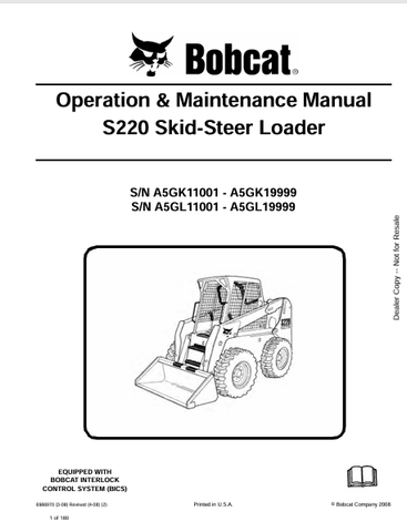 Discover the comprehensive operation and maintenance manual for the Bobcat S220 Skid-Steer Loader. Download the PDF for essential insights and guidelines.