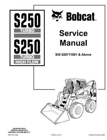 Unlock the full potential of your BOBCAT S250 Turbo with the comprehensive S250 Turbo High Flow Service Manual (Part No. 6901752). This PDF file is an essential resource for maintenance and repair, providing detailed diagrams, troubleshooting tips, and step-by-step instructions tailored for models 520711001 and up. Ensure your equipment runs smoothly and efficiently, prolonging its lifespan and enhancing performance. Invest in this invaluable guide today and keep your BOBCAT in top condition!