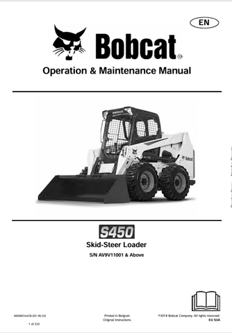 Discover the comprehensive operation and maintenance manual for the Bobcat S450 Skid-Steer Loader (6990807). Download the PDF for expert guidance today!
