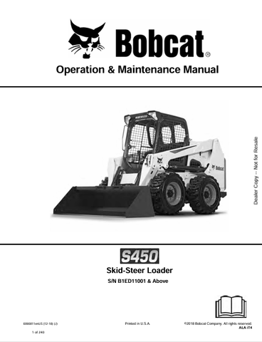 Discover the comprehensive operation and maintenance manual for the Bobcat S450 Skid-Steer Loader. Download the PDF for essential insights and guidelines.