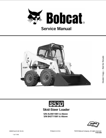 Access the complete service manual for the BOBCAT S530 Skid-Steer Loader (6990673) in PDF format. Ensure optimal performance and maintenance with expert guidance.