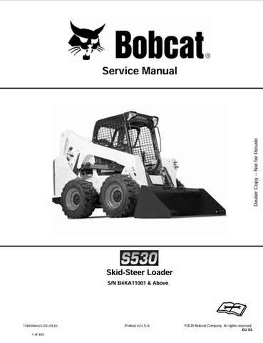 Access the comprehensive service manual for the BOBCAT S530 Skid-Steer Loader (7398590). Download the PDF for expert maintenance and repair guidance.