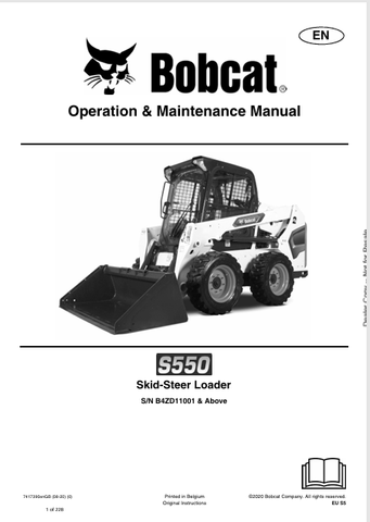 Discover the comprehensive operation and maintenance manual for the Bobcat S550 Skid-Steer Loader. Download the PDF for essential insights and guidelines.
