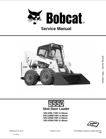 Access the comprehensive service manual for the BOBCAT S550 Skid-Steer Loader (6989494). Download the PDF for expert maintenance and repair guidance.