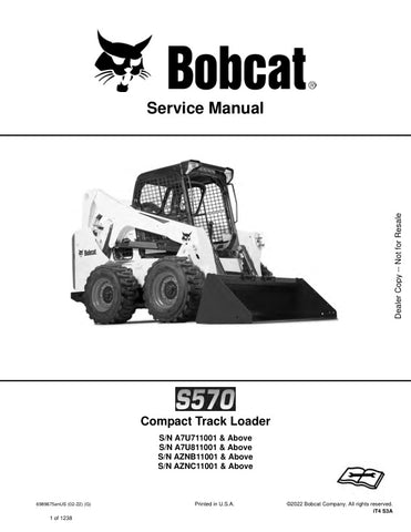 Unlock the full potential of your BOBCAT S570 with the comprehensive Service Manual (Part Number: 6989675). This PDF file is an essential resource for maintenance and repair, covering models A7U711001, A7U811001, AZNB11001, AZNC11001, and beyond. With detailed diagrams, troubleshooting tips, and step-by-step instructions, you can ensure your equipment runs smoothly and efficiently. Invest in this manual today to save time and money on repairs while extending the life of your machine.