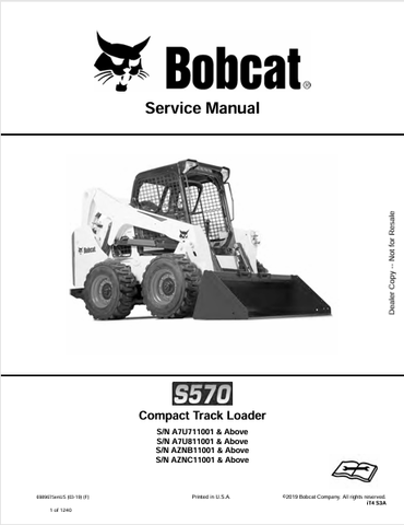 Access the comprehensive service manual for the Bobcat S570 Compact Track Loader (6989675). Download the PDF for expert maintenance and repair guidance.