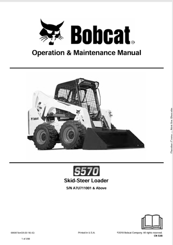 Discover the comprehensive operation and maintenance manual for the Bobcat S570 Skid-Steer Loader. Download the PDF file for essential insights and guidelines.