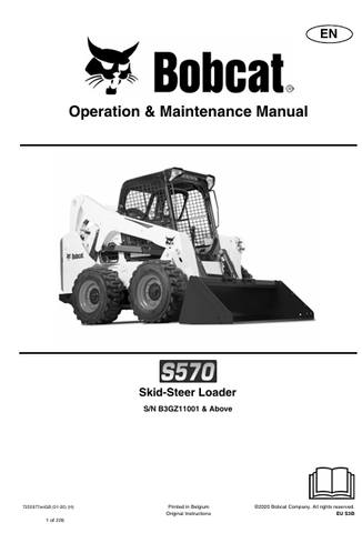 Discover the comprehensive operation and maintenance manual for the Bobcat S570 Skid-Steer Loader. Download the PDF file for essential insights and guidelines.