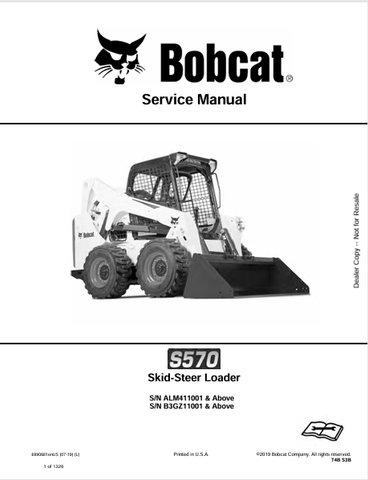 Access the comprehensive service manual for the BOBCAT S570 Skid-Steer Loader (6990681). Download the PDF for expert maintenance and repair guidance