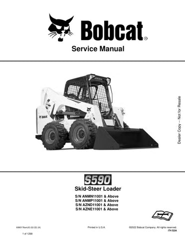 Unlock the full potential of your BOBCAT S590 with the comprehensive Service Manual (6990176) in PDF format. This essential guide covers models ANMN11001, ANMP11001, AZND11001, AZNE11001, and UP, providing detailed instructions for maintenance, troubleshooting, and repairs. With clear diagrams and step-by-step procedures, you'll ensure your equipment operates at peak performance, saving you time and money on costly repairs. Invest in your machinery's longevity and efficiency today with this indispensable re