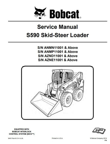 Unlock the full potential of your BOBCAT S590 Skid-Steer Loader with the comprehensive Service Manual (Part No. 6990176). This PDF file is an essential resource for maintenance and repair, covering models ANMN11001, ANMP11001, AZND11001, AZNE11001, and up. With detailed diagrams, troubleshooting tips, and step-by-step instructions, you can ensure your equipment runs smoothly and efficiently, saving you time and money on repairs. Invest in this manual today to keep your loader in peak condition and maximize