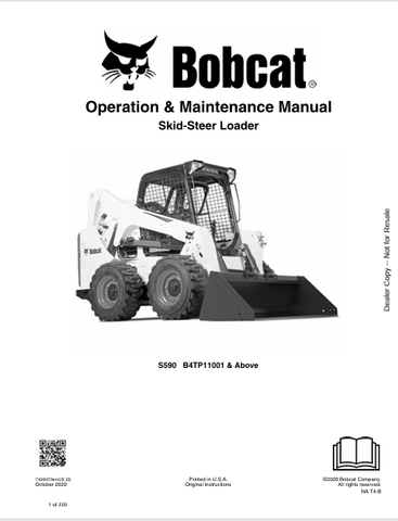  Discover the comprehensive operation and maintenance manual for the Bobcat S590 Skid-Steer Loader. Download the PDF file for expert guidance today!