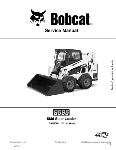 Unlock the full potential of your BOBCAT S595 Loader with the comprehensive Service Manual (7274925) in PDF format. This essential guide provides detailed instructions, schematics, and troubleshooting tips specifically designed for models B3NL11001 and up, ensuring you can maintain and repair your equipment with confidence. With easy navigation and clear illustrations, this manual is a must-have resource for both professionals and DIY enthusiasts looking to enhance the longevity and performance of their loa