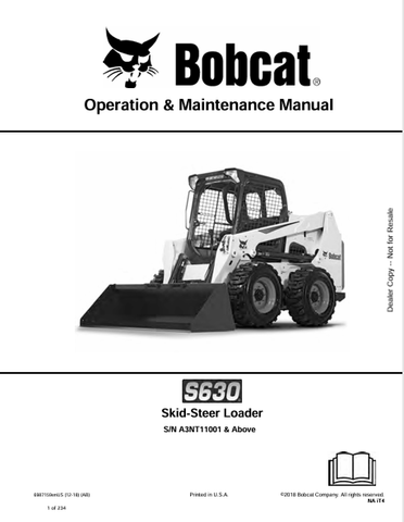 Discover the comprehensive operation and maintenance manual for the Bobcat S630 Skid-Steer Loader. Download the PDF for essential insights and guidelines.