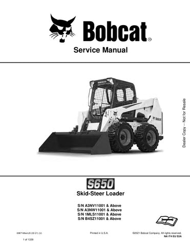 Unlock the full potential of your BOBCAT S650 with the comprehensive Service Manual (Part Number: 6987168). This PDF file is an essential resource for maintenance and repair, covering models A3NV11001, A3NW11001, 1MLS11001, and B4SZ11001 and up. With detailed diagrams, troubleshooting tips, and step-by-step instructions, you can ensure your equipment runs smoothly and efficiently, saving you time and money on repairs. Invest in this invaluable guide today and keep your BOBCAT in peak condition!