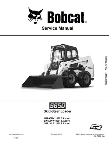Unlock the full potential of your BOBCAT S650 with the comprehensive Service Manual (Part No. 6987168). This PDF file is an essential resource for maintenance and repair, covering models A3NV11001, A3NW11001, and 1MLS11001 and up. With detailed diagrams, troubleshooting tips, and step-by-step instructions, you can ensure your equipment runs smoothly and efficiently, saving you time and money on repairs. Invest in this manual today to keep your BOBCAT in peak condition and maximize its performance.