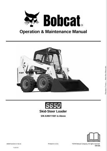 Discover the comprehensive operation and maintenance manual for the Bobcat S650 Skid-Steer Loader. Download the PDF for essential insights and guidelines.