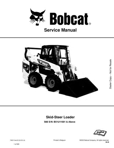 Enhance your maintenance routine with the BOBCAT S66 B51U11001 & UP Skid-Steer Loader Service Manual (PDF File). This comprehensive guide provides detailed instructions, diagrams, and troubleshooting tips specifically designed for your skid-steer loader, ensuring optimal performance and longevity. With easy navigation and instant access, you can quickly find the information you need to keep your equipment running smoothly. Invest in this essential resource today and empower yourself with the knowledge to