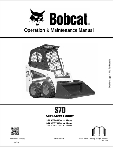  Discover the comprehensive operation and maintenance manual for the Bobcat S70 Skid-Steer Loader (6986660). Download the PDF for essential insights and guidelines.