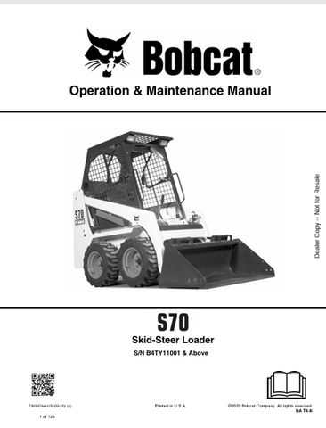  Discover the comprehensive operation and maintenance manual for the Bobcat S70 Skid-Steer Loader (7369974). Download the PDF for essential insights and guidelines.