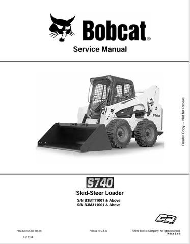 Access the comprehensive service manual for the BOBCAT S740 Skid-Steer Loader (7252363) in PDF format. Get expert guidance for maintenance and repairs.