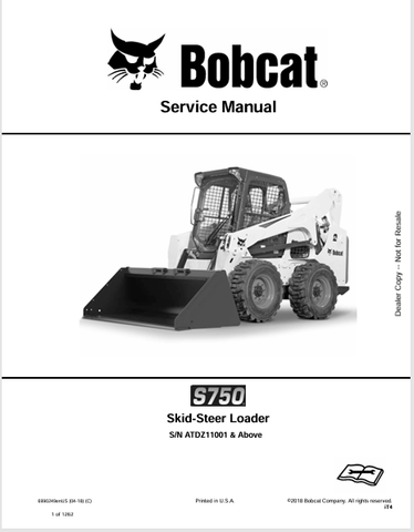 Access the comprehensive service manual for the Bobcat S750 Skid-Steer Loader (6990249) in PDF format. Get expert guidance for maintenance and repairs.