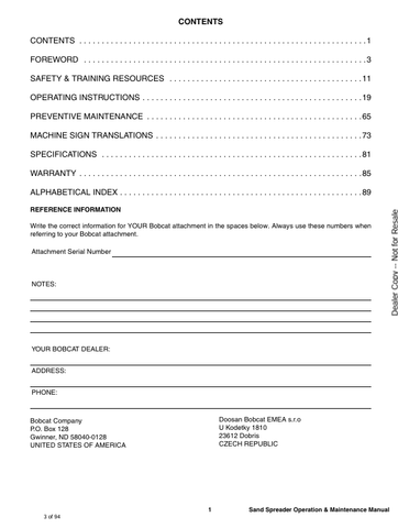 BOBCAT SAND (6902779ENUS) OPERATION & MAINTENANCE MANUAL PDF DOWNLOAD