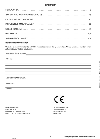 BOBCAT SC200 (7281919ENGB) OPERATION & MAINTENANCE MANUAL PDF DOWNLOAD