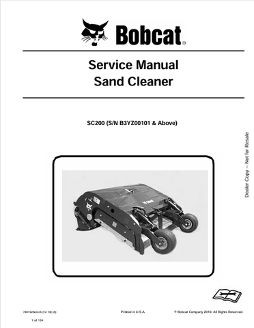 Discover the comprehensive service manual for the BOBCAT SC200 SABD Cleaner (7281920). Download the PDF for expert maintenance tips and troubleshooting guidance.