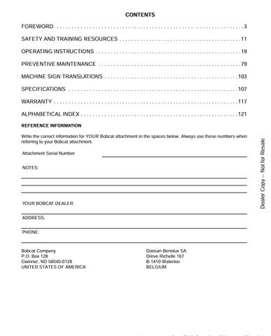 BOBCAT SNOW BLADE (6990229) OPERATION AND MAINTENANCE MANUAL PDF FILE