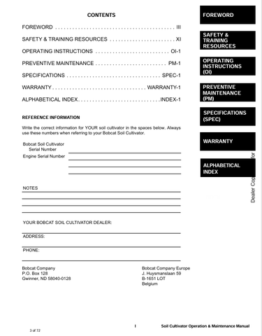 BOBCAT SOIL (6903827) OPERATION AND MAINTENANCE MANUAL PDF FILE