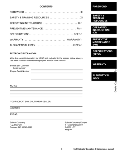 BOBCAT SOIL (6903827) OPERATION & MAINTENANCE MANUAL PDF DOWNLOAD