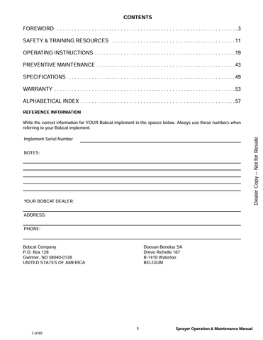 BOBCAT SPRAYRER (6990479) OPERATION & MAINTENANCE MANUAL PDF DOWNLOAD