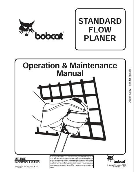 Discover the comprehensive operation and maintenance manual for the Bobcat Standard Flow Planer (6724802). Download the PDF for essential guidelines and tips.