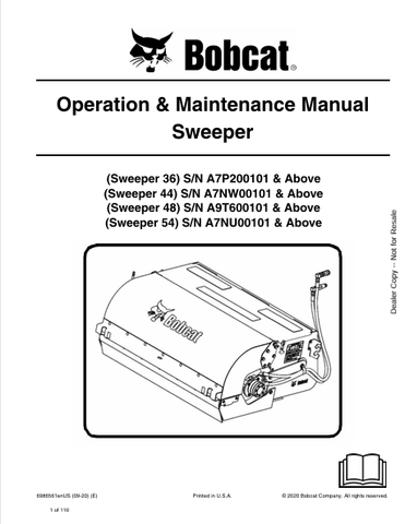 Discover the comprehensive operation and maintenance manual for BOBCAT sweepers 36, 44, 48, and 54. Download the PDF for expert guidance today!