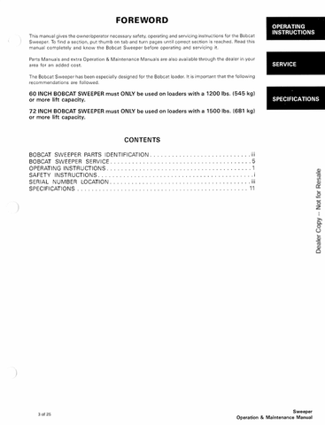 BOBCAT SWEEPER (6570526ENUS) OPERATION AND MAINTENANCE MANUAL PDF FILE