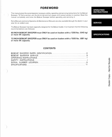 BOBCAT SWEEPER (6570526) OPERATION & MAINTENANCE MANUAL PDF DOWNLOAD