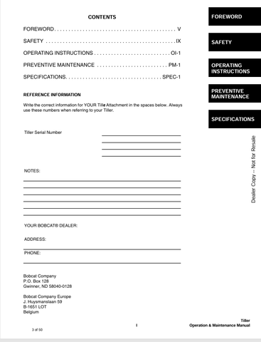 BOBCAT SWEEPER (6722851) OPERATION & MAINTENANCE MANUAL PDF DOWNLOAD