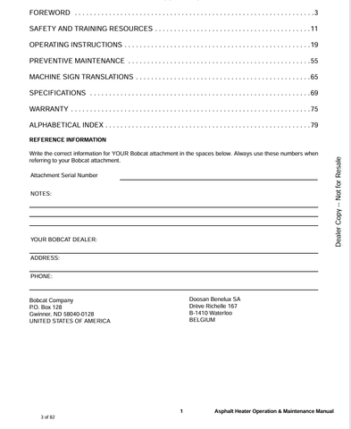 BOBCAT S/N AYYR00101 & ABOVE (6990458) OPERATION AND MAINTENANCE MANUAL PDF FILE