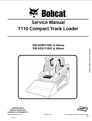 Access the comprehensive service manual for the Bobcat T110 Compact Track Loader (6904979). Download the PDF for expert maintenance and repair guidance.