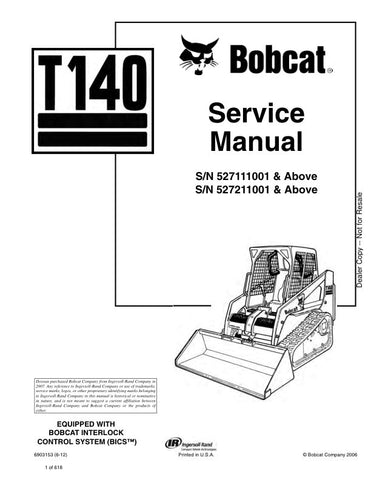 Unlock the full potential of your BOBCAT T140 with the comprehensive Service Manual (Part Numbers: 527111001, 527211001 & UP, 6903153) in PDF format. This essential guide provides detailed instructions, diagrams, and troubleshooting tips to ensure your equipment runs smoothly and efficiently. Whether you're a seasoned technician or a DIY enthusiast, this manual is your go-to resource for maintenance and repairs, helping you save time and money while keeping your machine in top condition. Don't miss out on