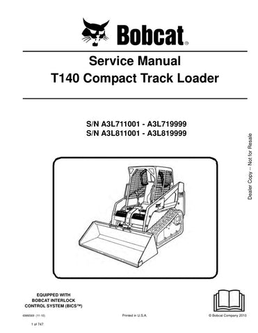 Unlock the full potential of your BOBCAT T140 with the comprehensive service manual (part number 6986569) available in a convenient PDF format. This essential guide covers models A3L711001, A3L719999, A3L811001, and A3L819999, providing detailed instructions for maintenance, troubleshooting, and repairs. Ensure your equipment runs smoothly and efficiently with expert insights at your fingertips, making it easier to keep your machine in top condition and minimize downtime. Perfect for both seasoned professio