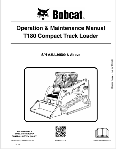 Discover the comprehensive operation and maintenance manual for the Bobcat T180 Compact Track Loader. Download the PDF for expert guidance and tips.