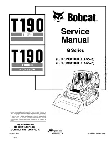 Enhance your maintenance capabilities with the BOBCAT T190 Service Manual (Part Numbers: 519311001, 519411001 & UP, 6901117). This comprehensive PDF file provides detailed instructions, diagrams, and troubleshooting tips specifically designed for the T190 model, ensuring you can efficiently service and repair your equipment. With easy navigation and clear visuals, this manual is an essential resource for both professionals and DIY enthusiasts, helping you save time and money while keeping your machine in pe