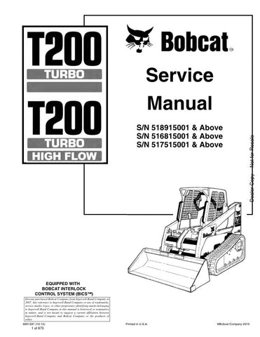 Unlock the full potential of your BOBCAT T200 with the comprehensive Service Manual (Part No. 6901397). This PDF file is an essential resource for maintenance and repair, covering models 518915001, 516815001, 517515001, and beyond. With detailed diagrams, step-by-step instructions, and troubleshooting tips, you can ensure your equipment runs smoothly and efficiently. Invest in this manual today to save time and money on repairs while extending the life of your machine.