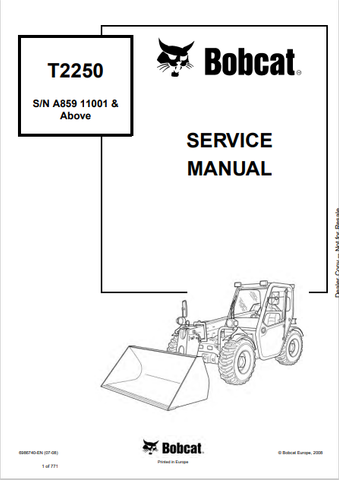  Access the comprehensive BOBCAT T2250 Service Manual (6986740) in PDF format. Ensure optimal performance and maintenance with detailed instructions and diagrams.