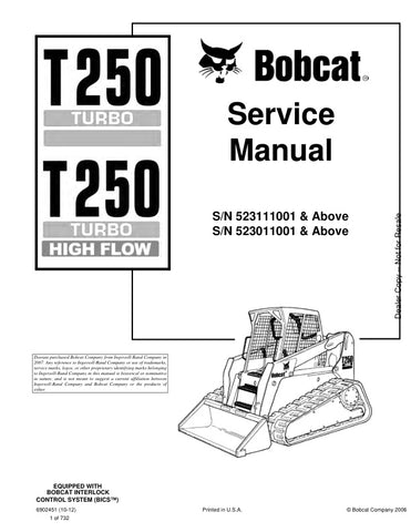 Unlock the full potential of your BOBCAT T250 with the comprehensive Service Manual (Part Number: 6902451). This PDF file is an essential resource for maintenance and repair, covering models 523111001, 523011001, and up. With detailed diagrams, step-by-step instructions, and troubleshooting tips, you can ensure your equipment runs smoothly and efficiently. Invest in this manual today to save time and reduce costly repairs, keeping your BOBCAT T250 in peak condition for all your projects.