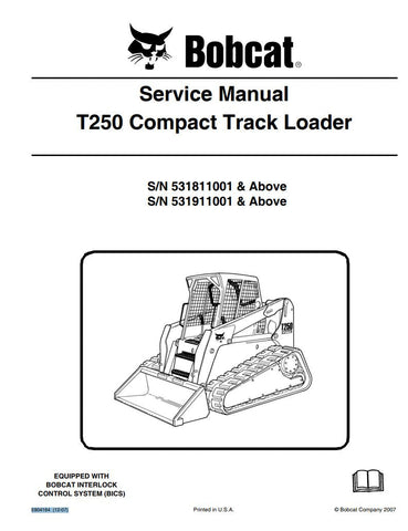 Enhance your maintenance capabilities with the BOBCAT T250 Compact Track Loader Service Manual (Part Numbers: 531811001, 531911001 & UP). This comprehensive PDF file provides detailed instructions, diagrams, and troubleshooting tips to ensure your equipment operates at peak performance. Perfect for both professionals and DIY enthusiasts, this manual is an essential resource for efficient repairs and upkeep, saving you time and money while extending the life of your loader. Don't miss out on the opportunity 